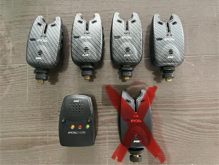 Fox Eos x beetmelders beetmelderset 4+1 sounderbox, Watersport en Boten, Hengelsport | Karpervissen, Zo goed als nieuw, Overige typen