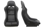 JapPower Vios III style zwart vinyl kuipstoel sportstoel, Auto diversen, Ophalen of Verzenden