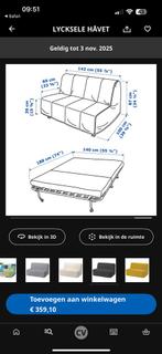 Slaapbank Ikea, Huis en Inrichting, Slaapkamer | Slaapbanken, Ophalen, Zwart, Tweepersoons, 140 cm