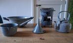 Vintage Grijs Gewolkt Emaille Set, Antiek en Kunst, Ophalen of Verzenden