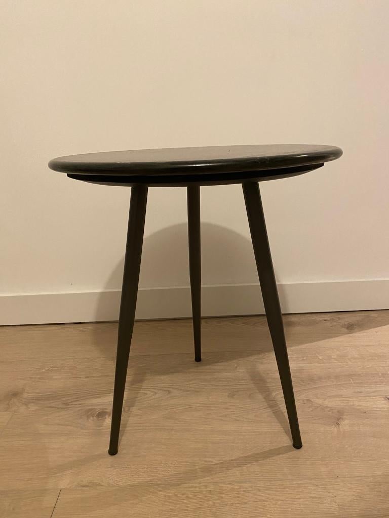 Bijzettafel marmer zwart Xooon, Overige materialen, Minder dan 55 cm, Rond, Zo goed als nieuw