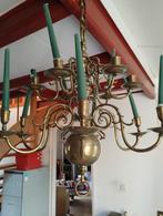 Antieke koperen kaarsen kroon, Huis en Inrichting, Lampen | Kroonluchters, Verzenden, Gebruikt, Metaal, Antiek