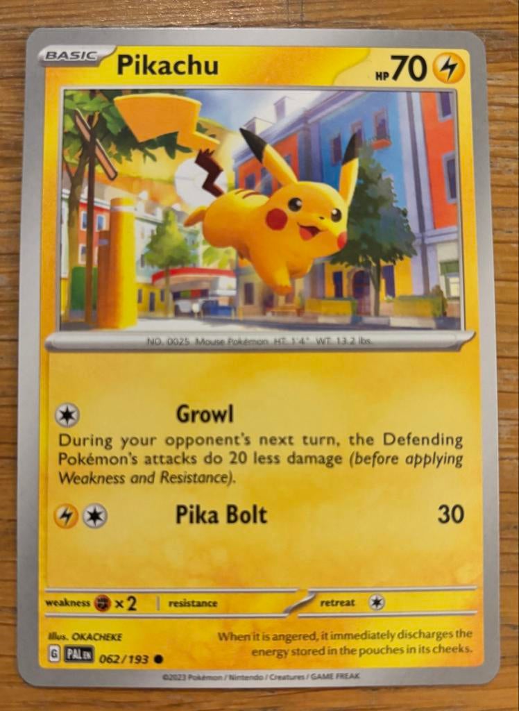 Pokémon Kaart - Pikachu 062/193 PAL DE, Ophalen of Verzenden, Zo goed als nieuw, Losse kaart