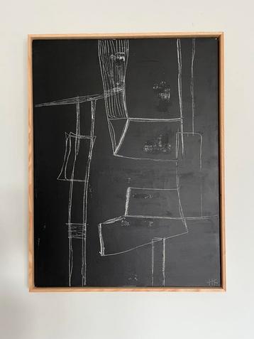 HKliving schilderij Brutalism zwart 60x80cm beschikbaar voor biedingen