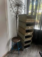Industriële zinken magazijn stapelbakken 6 stuks, Ophalen, Overige materialen, Minder dan 50 cm, Gebruikt