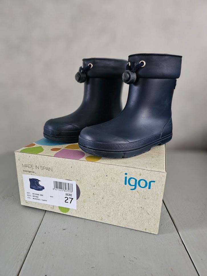 In goede staat! IGOR regenlaarsjes Mendi - maat 27 - blauw, Kinderen en Baby's, Kinderkleding | Schoenen en Sokken, Gebruikt, Laarzen