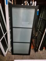 83x201,5cm binnendeur stomp mat glas staallook zwart SL6, Ophalen, 80 tot 100 cm, ., Binnendeur