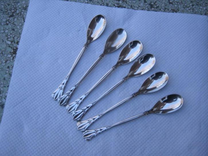 Gero Zilvium model 641 6 lepeltjes en 6 vorkjes, Antiek en Kunst, Antiek | Bestek, Verzenden