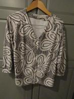 G613 Maicazz mt 38 blouse zwart beige wit travelstof, Maat 38/40 (M), Beige, Ophalen of Verzenden, Maicazz