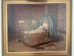 Reinier Pijnenburg, schilderij bay in wieg, Antiek en Kunst, Kunst | Schilderijen | Klassiek, Ophalen