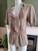 Luisa Cerano beige bruin vest vestje cardigan M 38 Gratis V., Kleding | Dames, Truien en Vesten, Maat 38/40 (M), Verzenden, Beige