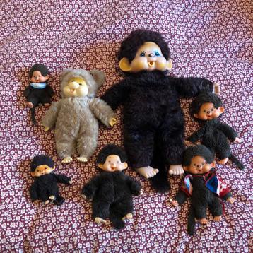 Verzameling vintage Monchhichi apen beschikbaar voor biedingen