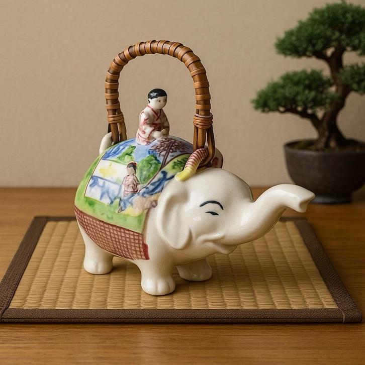 Vintage theepot olifant – Made in Japan, Verzamelen, Beelden en Beeldjes, Zo goed als nieuw, Dier, Ophalen of Verzenden