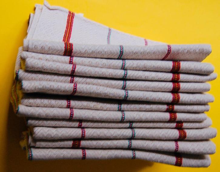 Elf Antieke Linnen Glazendoeken of Servetten, Antiek en Kunst, Antiek | Kleden en Textiel, Ophalen of Verzenden