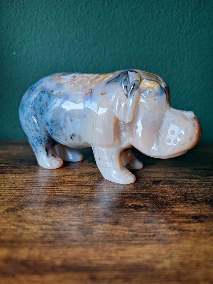 UNIEK // nijlpaard agaat, Verzamelen, Mineralen en Fossielen, Verzenden