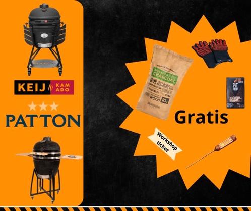 Kamado green mat zwart egg joe bastard patton keij large xxl, Tuin en Terras, Houtskoolbarbecues, Nieuw, Met accessoires, Ophalen of Verzenden