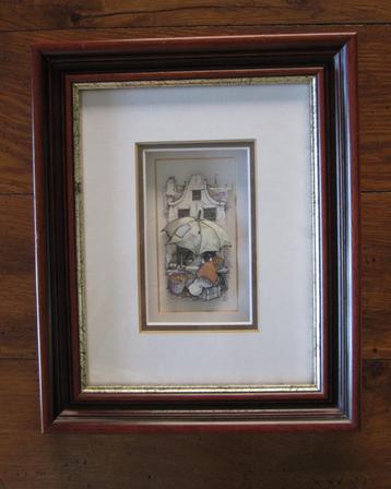 3D knipwerk schilderij in mooie lijst Anton Pieck beschikbaar voor biedingen