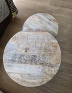 Mangohouten Salontafeltjes Set van 2, Ophalen, Minder dan 50 cm, Gebruikt, Rond