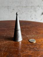 Vintage tinnen kaarsendover met gegraveerd wapen, Antiek en Kunst, Antiek | Tin, Ophalen of Verzenden