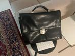 Zwarte leren aktetas Castelijn&Beerens, Computers en Software, Laptoptassen, Ophalen, Gebruikt