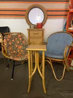 Vintage rotan/ rieten side table/ planten tafel, Ophalen, Huis en Inrichting