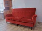 Bank en stoelen rood velours, Ophalen, Gebruikt, 150 tot 200 cm, Stof