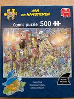 Jan van Haasteren: Trick or Treat met poster 500 stukjes, Hobby en Vrije tijd, Denksport en Puzzels, Ophalen of Verzenden, 500 t/m 1500 stukjes