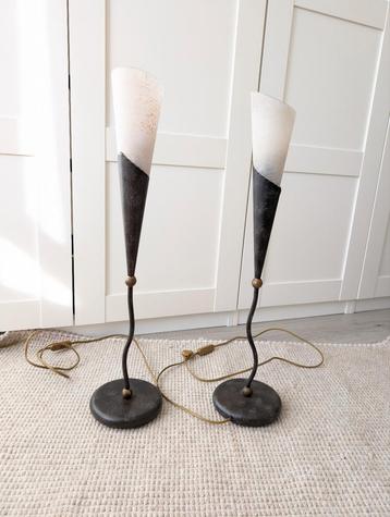 Set van 2 originele Frantzen D1031 designlampen  smeedijzer beschikbaar voor biedingen