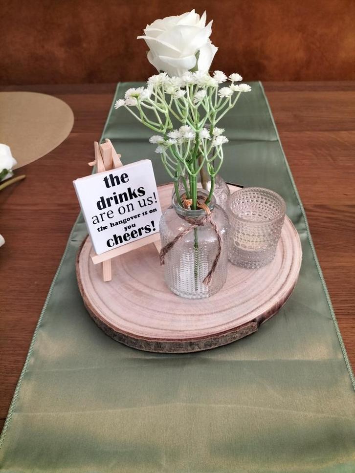 Bruiloft tafeldecoratie 6 stuks, Hobby en Vrije tijd, Feestartikelen, Zo goed als nieuw, Versiering, Geboorte of Huwelijk, Ophalen