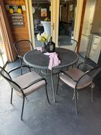 IJzer tuinset 4 stoelen met tafel, Ophalen, Gebruikt, Tuinset, Overige materialen