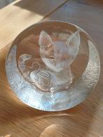 Mats Jonasson, kristallen presse papier kat of poes., Antiek en Kunst, Antiek | Glas en Kristal, Ophalen of Verzenden