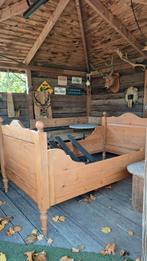 Authentiek Grenen Bed - 180x100 cm, Ophalen, 100 cm, Eenpersoons, Bruin