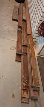 Partij hardhout planken, Doe-het-zelf en Verbouw, Hout en Planken, Ophalen, Gebruikt, 25 tot 50 mm, Plank