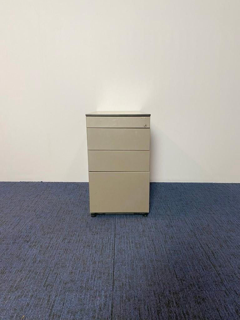 Ladekast / Standcontainer Ahrend, grijs, eiken topblad, Ophalen, Gebruikt, 50 tot 100 cm, 3 of 4 laden
