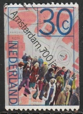 Nederland 1975 1064a Amsterdam 700 jaar Rol, Gest, Postzegels en Munten, Ophalen of Verzenden, Na 1940, Gestempeld