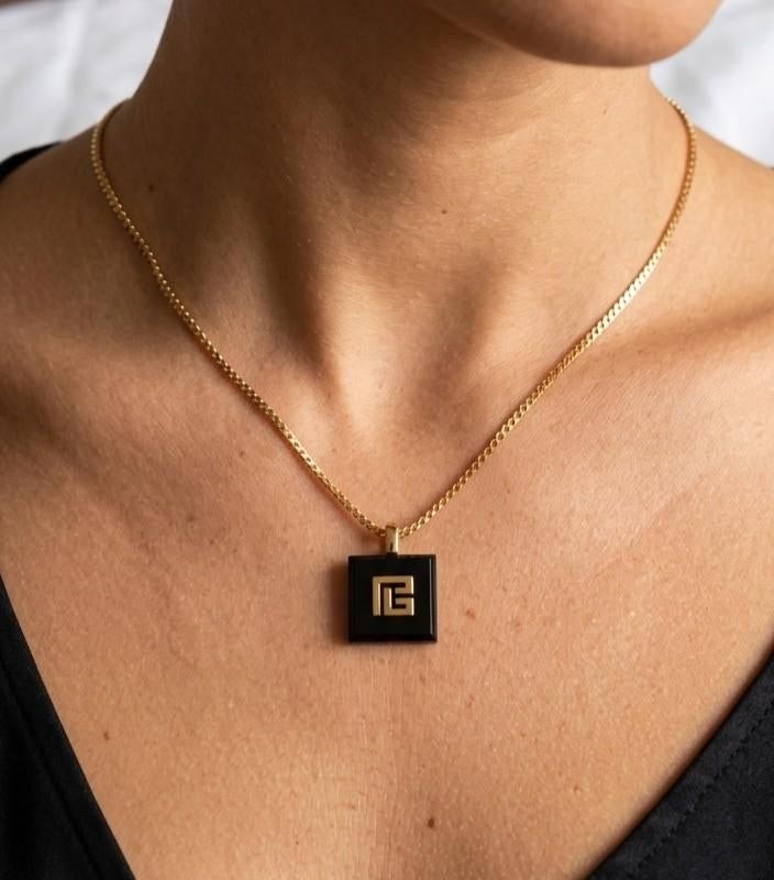 Leuk vintage Balmain ketting, Zwart, Ophalen of Verzenden, Zo goed als nieuw, Overige materialen