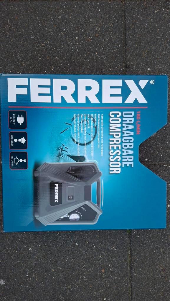 Ferrex Draagbare Compressor 180 L/min - Compact & Krachtig, Doe-het-zelf en Verbouw, Compressors, Nieuw, 6 tot 10 bar, Minder dan 25 liter