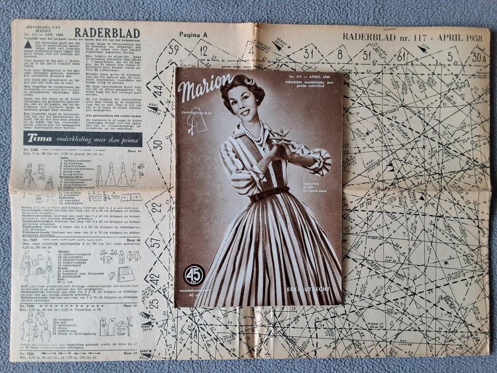 Marion kledingpatronen 1958, Hobby en Vrije tijd, Kledingpatronen, Ophalen of Verzenden, Gebruikt, Vrouw, Marion