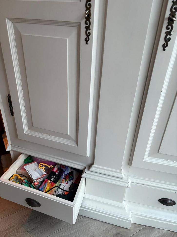 Witte Brocante Buffetkast met Lades en Planken, Huis en Inrichting, Kasten | Buffetkasten, Gebruikt, 150 tot 200 cm, 100 tot 150 cm