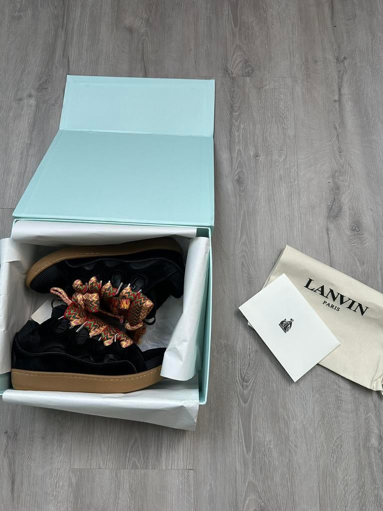Lanvin Curbs Black/Brown Maat 42, Kleding | Heren, Schoenen, Ophalen of Verzenden, Zo goed als nieuw, Bruin