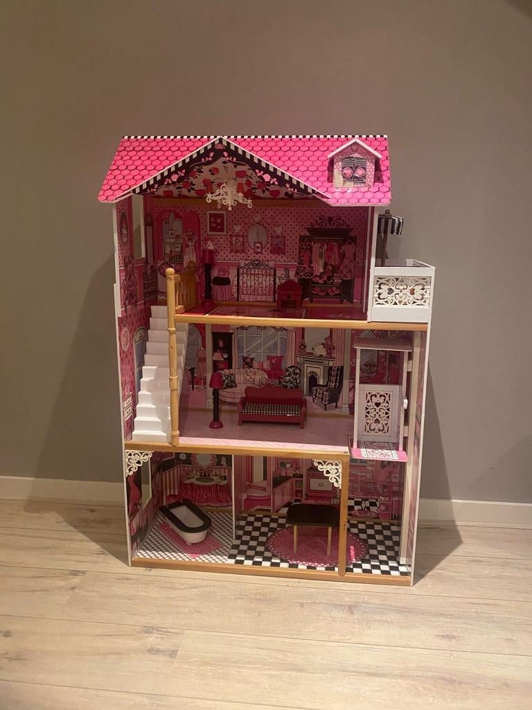 Barbiehuis, Kinderen en Baby's, Speelgoed | Poppenhuizen, Gebruikt, Poppenhuis, Ophalen