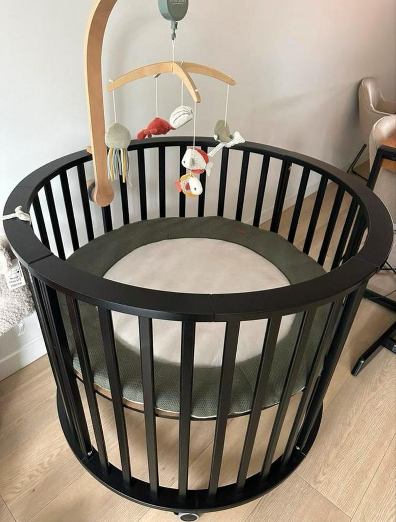 Europe Baby Ronde Box zwart met Little Dutch Muziekmobiel, Kinderen en Baby's, Boxen, Ophalen, Zo goed als nieuw, Rond, In hoogte verstelbaar