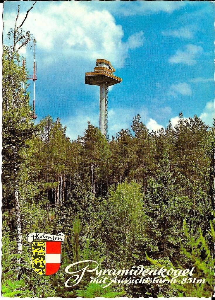 Ansichtkaart	Keutschach am See (Oostenrijk)	Pyramidenkogel, Verzenden, 1980 tot heden, Gelopen, Oostenrijk
