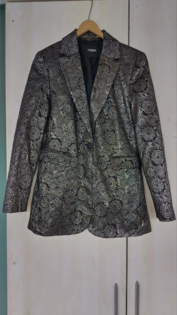 Jansen Amsterdam jas blazer colbert bruin metallic maat M, Ophalen of Verzenden, Zo goed als nieuw, Bruin