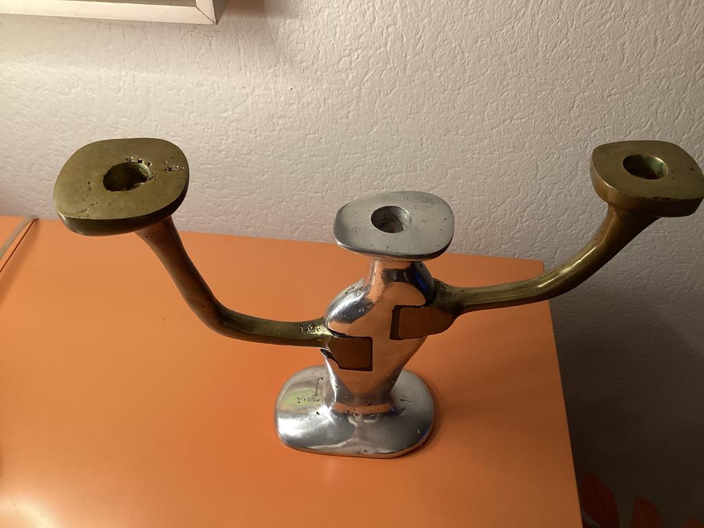 Vintage kaarsenhouder tachtiger jaren Brutalisme, Ophalen of Verzenden, Overige materialen