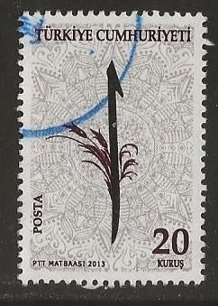 Turkije 42, calligrafie, Verzenden, Overige landen, Gestempeld