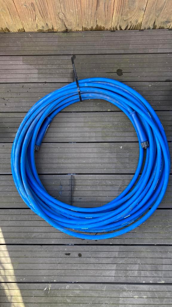 30 meter blauwe hogedrukslang met 2x M22 koppelingen., Ophalen of Verzenden, Zo goed als nieuw, Elektrisch