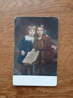 Antieke Ansichtkaart: Jongen en Meisje met Boek, Ophalen of Verzenden, Voor 1920, Ongelopen, Overig Europa