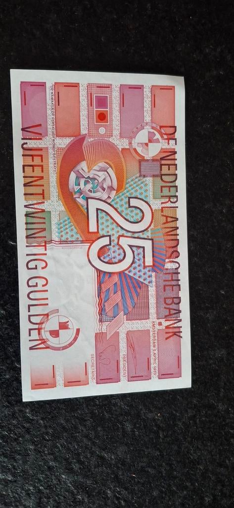Nederlands bankbiljet 25 gulden UNC kwaliteit, Postzegels en Munten, Bankbiljetten | Nederland, Ophalen, 25 gulden, Los biljet