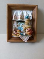 Schilderijtje(diorama).Keukeninterieur. Klei. Vintage., Ophalen of Verzenden, Zo goed als nieuw